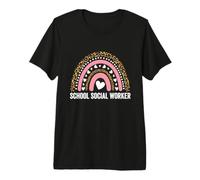 Ouvrier Social Scolaire léopard Arc-en-Ciel T-Shirt Haut de Gamme