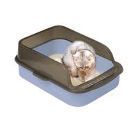 Ouvrir Litière - Poêle Chat Contrôle Avec Odeur Ouverte Preuve Des Fuites | Toilettes Pour Chatons Facile à Nettoyer | Litière Du Côté Haut Pour La Maison | Utiliser Intérieur Animaux De Compagnie |