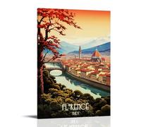 ouweri Affiche de voyage vintage Italie Florence 20 x 30 cm