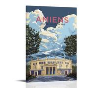 ouweri Amiens Cirque Jules Verne Poster de voyage vintage Art peinture sur toile Décoration murale Décoration d'intérieur moderne 40 x 60 cm