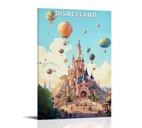 ouweri Disneyland Paris Affiche de voyage vintage Impression d'art esthétique pour chambre Peinture murale sur toile moderne Décoration de chambre 12x18pouces(30x45cm)