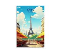 ouweri Impression sur toile vintage Paris France (4) - Décoration murale pour salon, chambre à coucher - 20 x 30 cm