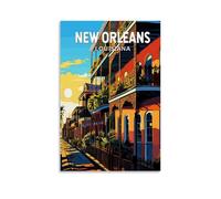 ouweri Poster de voyage vintage de la Nouvelle-Orléans Louisiane - Art mural décoratif - Décoration moderne - 20 x 30 cm