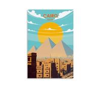 ouweri Poster de voyage vintage du Caire Égypte - Impression sur toile - Décoration murale - Décoration d'intérieur moderne - 20 x 30 cm