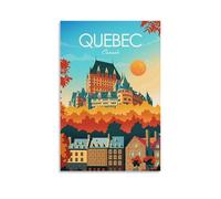 ouweri Poster de voyage vintage Québec Canada - Impression sur toile - Décoration murale - Esthétique - 30 x 45 cm