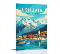 ouweri Ushuaia Affiche de voyage vintage Argentine Impression sur toile Décoration murale Décoration d'intérieur moderne 20 x 30 cm