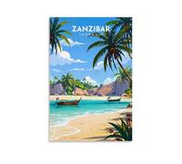 ouweri Zanzibar Tanzanie Affiche de voyage vintage Art Impression murale Peinture murale Décoration de chambre à coucher 30 x 45 cm