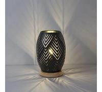 OuXean E27 60W lampe de table creuse d'appoint, éclairage de nuit, décoration pour bar, restaurant, bureau, noire (sans ampoule)