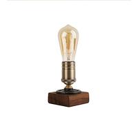 OuXean Lampe de Table Vintage Industrielle en Bois Veilleuse Steampunk Lampe de Bureau Ampoule E27 pour Chambre Salon Maison Art Exposition Café Bar Studio Décor Antique Sans Ampoule