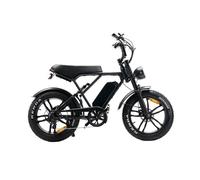OUXI H9 Fatbike électrique - Système d’alarme intégré - Puce NFC - 20 pouces - Moteur 250W - 7 vitesses - Autonomie de 60 km - Noir