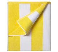 Ouxiaobai Serviette de plage surdimensionnée en coton - 88,9 x 178,8 cm - Serviette de piscine à rayures douce et douce (jaune)