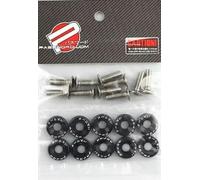 OUXUNDAI Modification De Voiture Universal 10pcs M6 Car Styling Modification JDM Autocollants Autocollants Mot De Passe Fender Fender Plaque D'Immatriculation Boulons Auto Accessoires-Noir