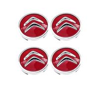 OUXVSLJA 4 pièces Auto Cache Moyeux pour Citroen DS3 DS4 DS6,étanche et Antirouille Les Capuchons De Moyeu Jante Couvercle Anti Poussière,60mm-Red