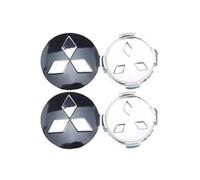 OUXVSLJA 4 pièces Auto Cache Moyeux pour Mitsubishi Pajero 2019-2023,étanche et Antirouille Les Capuchons De Moyeu Jante Couvercle Anti Poussière,60mm-BlackSilver