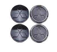 OUXVSLJA 4 pièces Auto Cache Moyeux pour Mitsubishi Pajero 2019-2023,étanche et Antirouille Les Capuchons De Moyeu Jante Couvercle Anti Poussière,60mm-Black