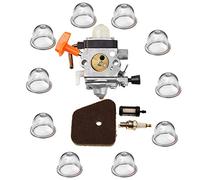 OuyFilters Carburateur 41801200604 avec ampoule d'amorçage 0057003 et filtre à air Spark Plug pour Stihl FS87 FS90 FS100 FS110 HT100 HT130 KM90 KM100 KM130R