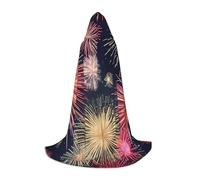 Ouyniei Belle cape à capuche avec imprimé feu d'artifice pour carnaval, Halloween et fêtes à thème, confortable