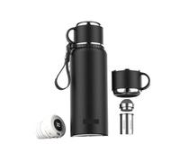 Ouyniei Bouteille isotherme en acier inoxydable avec filtre à thé, affichage de la température, couvercle à bascule, bouteille isotherme portable for activités de plein air.(1000ML)