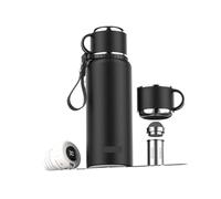 Ouyniei Bouteille isotherme en acier inoxydable avec filtre à thé, affichage de la température, couvercle à bascule, bouteille isotherme portable for activités de plein air.(1000ML)