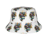 Ouyniei Chapeau cloche pliable unisexe avec intelligence artificielle - Pour voyage, plage, randonnée, hip-hop - Noir