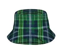 Ouyniei Chapeau cloche unisexe pliable bleu écossais pour voyage, plage, randonnée, hip-hop