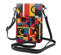 Ouyniei Composition en rouge, jaune, bleu et noir, petits sacs à bandoulière pour téléphone portable, porte-monnaie, portefeuille à plusieurs poches