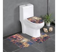 Ouyniei Hong Kong Lot de 3 tapis de salle de bain antidérapants Motif imprimé