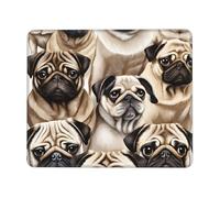 Ouyniei Imagen De Pug Tapis de souris imprimé antidérapant avec bords cousus