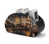 Ouyniei Las Vegas Support de télécommande avec vue de nuit, 5 compartiments en cuir synthétique pour contrôleur, lecteur multimédia, etc