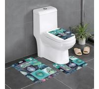 Ouyniei Lot de 3 tapis de salle de bain antidérapants imprimés d'alien vert