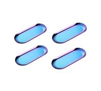 OUYNIEI Lot de 4 assiettes ovales dorées - Plateaux créatifs pour sauces, collations et bijoux - Parfait pour les cuisines, les événements en plein air et les barbecues (MagicColor, 21,6 cm)