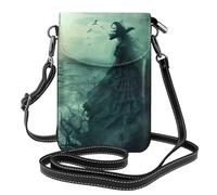 Ouyniei Petit sac à bandoulière pour téléphone portable, sac à main, portefeuille à poches multiples avec imprimé inspiré de la sorcière de la mer