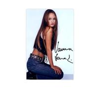 Ouyniei Poster sur toile avec autographe de Vanessa Paradis pour décoration de chambre à coucher, bureau, chambre, cadeau 60 x 90 cm