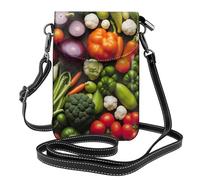 Ouyniei Présentation de divers légumes imprimés petits sacs à bandoulière pour téléphone portable, sac à main pour téléphone, portefeuille à plusieurs poches