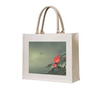 Ouyniei Sac fourre-tout en toile imprimée de tournesols pour femmes, sac fourre-tout pour courses, voyages, demoiselles d'honneur, mariages, sacs à bandoulière élégants, Fleur de lotus et libellule