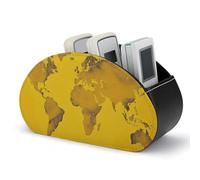 Ouyniei - Support de télécommande carte du monde, 5 compartiments en cuir PU pour contrôleur, lecteur multimédia, etc