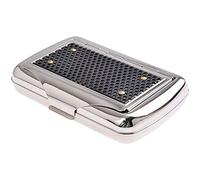 oUyOo Boîte À Tabac en Métal, Étui À Cigarettes Spécial Portable, Boîte À Tabac avec Porte-Papier en Acier Inoxydable (Argent, 10X7x2cm)