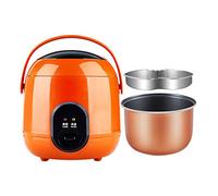 oUyOo Petit Cuiseur À Riz 1.2L Cuiseur À Riz Électrique Pot Intérieur Antiadhésif Entièrement Automatique pour 1-2 Personnes,Orange