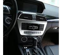 OuyOo Pour Mercedes Benz W204 2010-2014 Console centrale de voiture CD Panneau décoratif Cadre autocollant ABS Accessoires d'intérieur