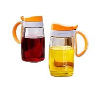 OUYUE Bouteille Huile Vinaigre Ensemble De 2 Pots À Huile en Verre for La Maison, Bouteille De Vinaigre De Sauce Soja Anti-Fuite, Bouteille D'assaisonnement, Cuisine Distributeur Huile Cuisine