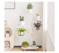 OUYUE Support De Plantes Support De Fleurs en Fer Forgé, Supports D'affichage De Pots De Plantes Multiples en Métal avec Roues pour Jardinière Porte Plante (Color : White, Size : 100 * 45cm)