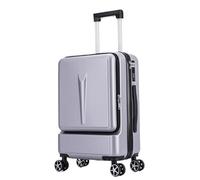OUYUE Valise Chariot À Bagages À Ouverture Avant ABS + PC Spinner avec Poche Compartmnet Valise Cabine (Color : C, Size : 24in)