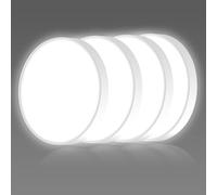 Ouyulong Lot de 4 plafonniers LED 6500 K 18 W 1620 lm 23 cm IP44 blanc rond pour chambre à coucher, salle de bain, salon, cuisine, bureau