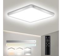 Ouyulong Plafonnier Led Dimmable 36W, Plafonnier Led avec télécommande, 3000-6500K Réglable, luminosité réglable de 10% à100%,3100-4200LM,Fonction De Minuterie, Adapté Chambre Salon Cuisine