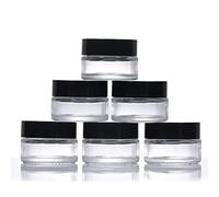 OUYUME Lot de 6 boîtes de 20 ml en verre rechargeables vides avec couvercle à vis et inserts blancs, récipients cosmétiques, pots à crème de voyage, pour cosmétiques, poudres, lotion, crèmes
