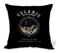 OUZ Fourth Wing Merch, Basgiath War College Housse de Coussin Double Face, Cadeau inspiré pour Dragon, Cadeau d'anniversaire, Remise de diplôme, décoration d'intérieur, 45,7 x 45,7 cm (Noir 04)