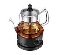 OUZBEM Théière multifonctionnelle de santé de la Bouilloire en Verre électrique 650W d'ébullition Rapide de 0.8L avec la Base pivotante Vision