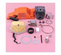 OUZHOULGPS Kit de démarrage à Piston et Cylindre 46 mm for carburateur 55/51, Filtre, ajusteur Bande Frein chaîne, pièce Rechange for tronçonneuse