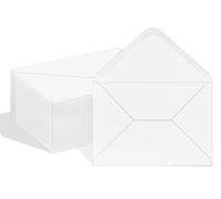Ouzoustate Lot de 100 enveloppes A7 à rabat en V pour photos de 12,7 x 17,8 cm, cartes, anniversaires, mariages, remises de diplômes, annonces, fêtes prénatales, 13,4 x 18,1 cm (blanc)