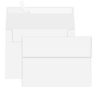 Ouzoustate Lot de 100 enveloppes d'invitation A7 avec fermeture autocollante, rabat carré, utilisées pour cartes cadeaux de 12,7 x 17,8 cm, invitations, mariages, fêtes prénatales, fêtes, bureau (blanc)